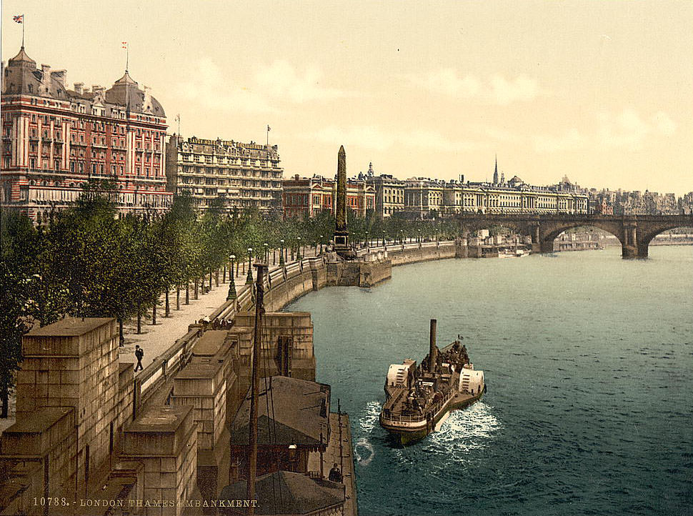 Thames embankment, London