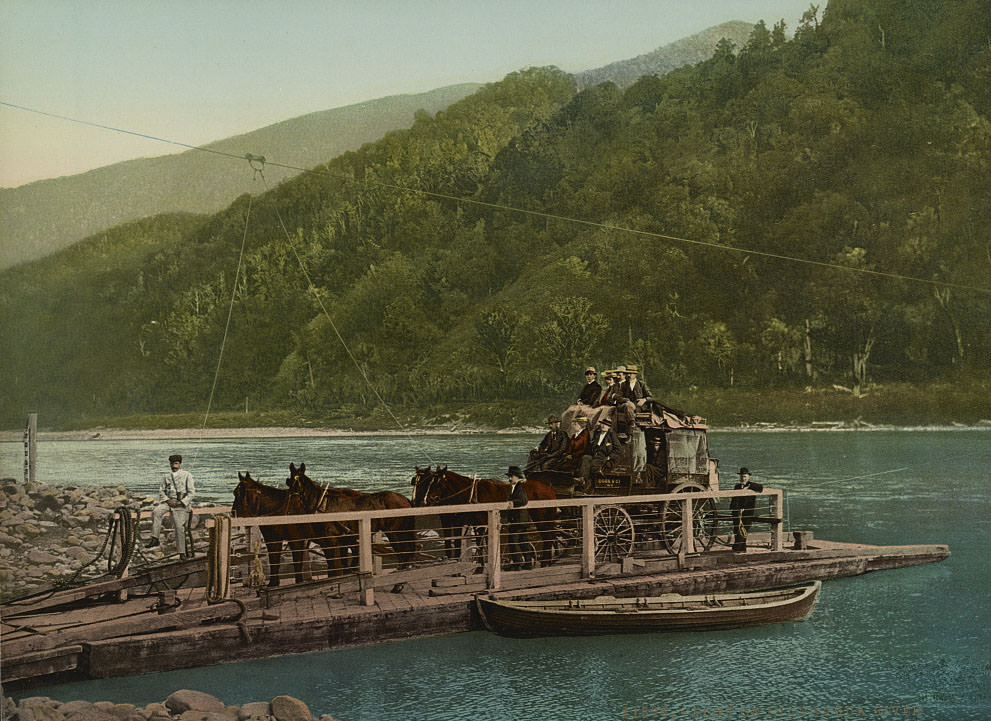 Punt on Inangahua River, West Coast, New Zealand