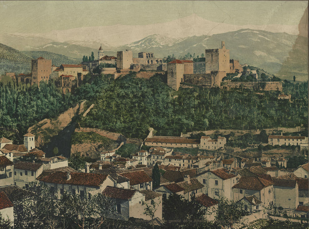 Vista generale de la Alhambra y Sierra Nevada, Granada