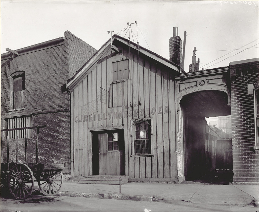 C.J. Reilly Horse Shoer shop at 308 North Leonard Avenue, 1906