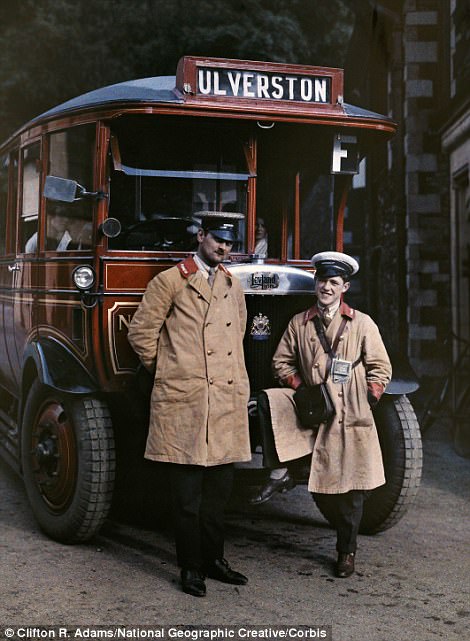 An Ulverston tour bus in Cumbria in 1929