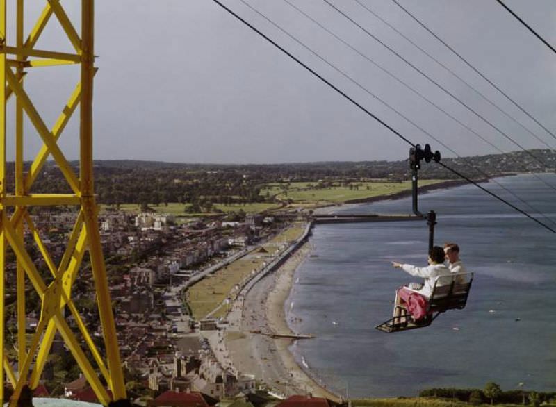 John Hinde, Aerial Chair Lift to Eagle’s Nest, Bray, Co. Wicklow, Ireland