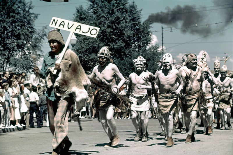 Members of the Navajo tribe participate in the parade.