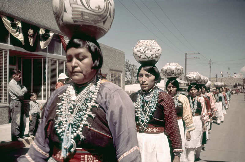 Members of the Zuni tribe participate in the parade.