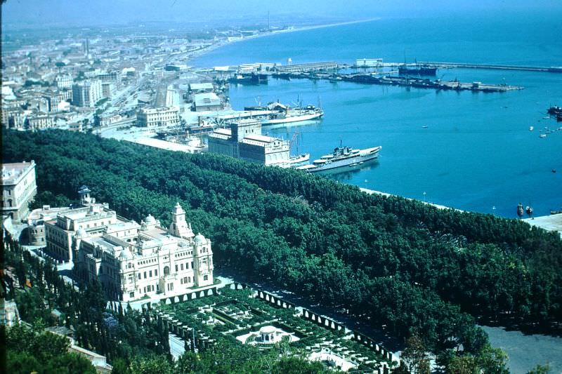 Malaga Harbor and city