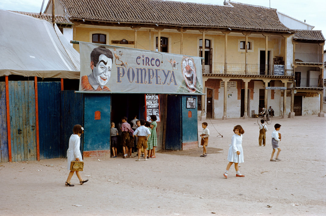 Village circus in Ciempozuelos, near Chinchon. 1955.