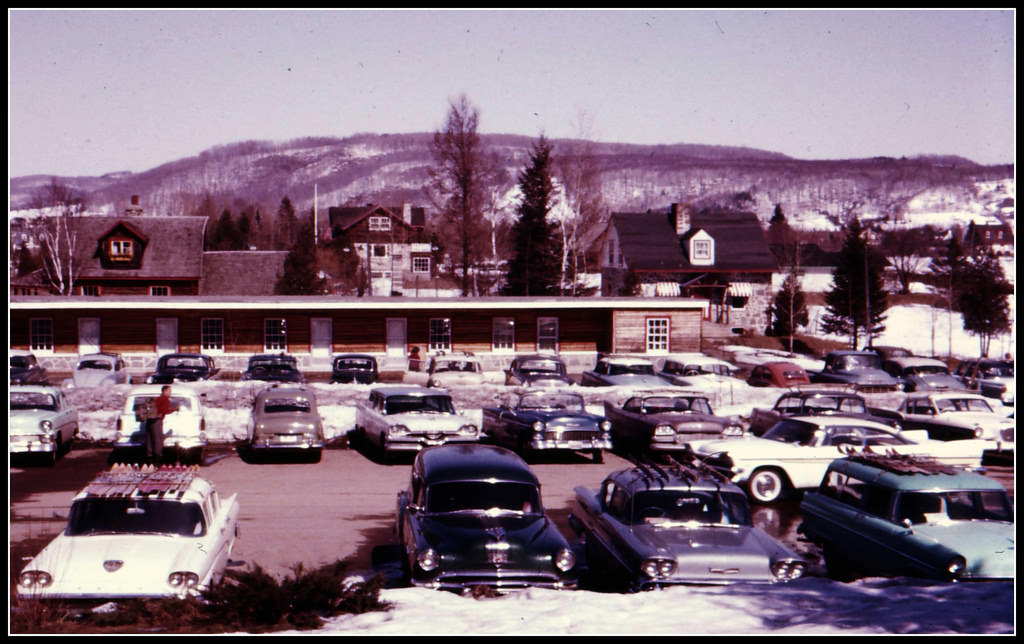 Parking lot in Laurentians, Québec, 1961