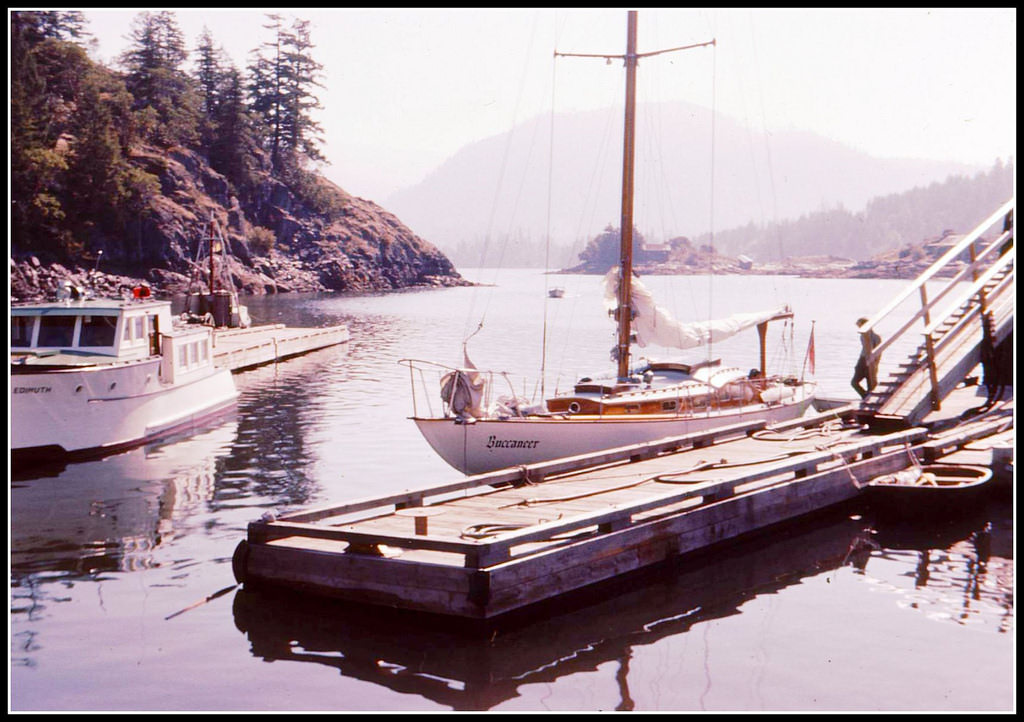 Sailboat at waterfront inVancouver, BC, 1962.
