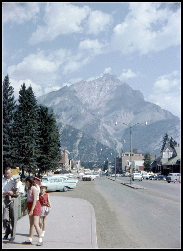 Streets in Banff, Alberta, 1961