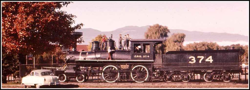 Train at Kitsilano Beach, Vancouver, 1961