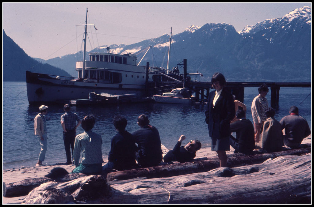 Waiting for the Norsal boat in Squamish, BC, 1961