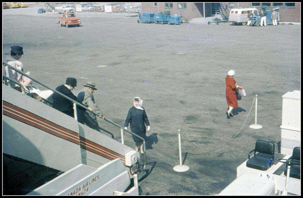 Disembarking Winnipeg Airport, 1961