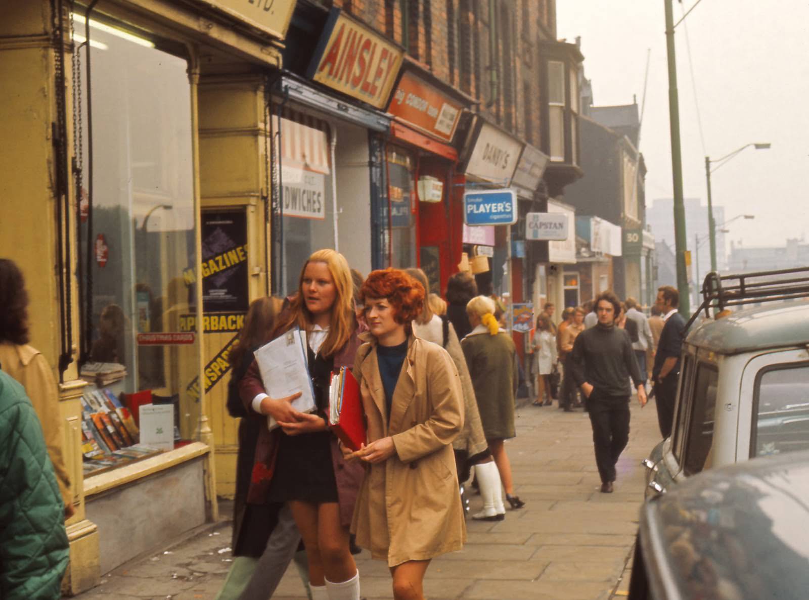 Opposite the Parkinson Building on Woodhouse Lane - Austicks for stationery, Ainsley's for sandwiches.