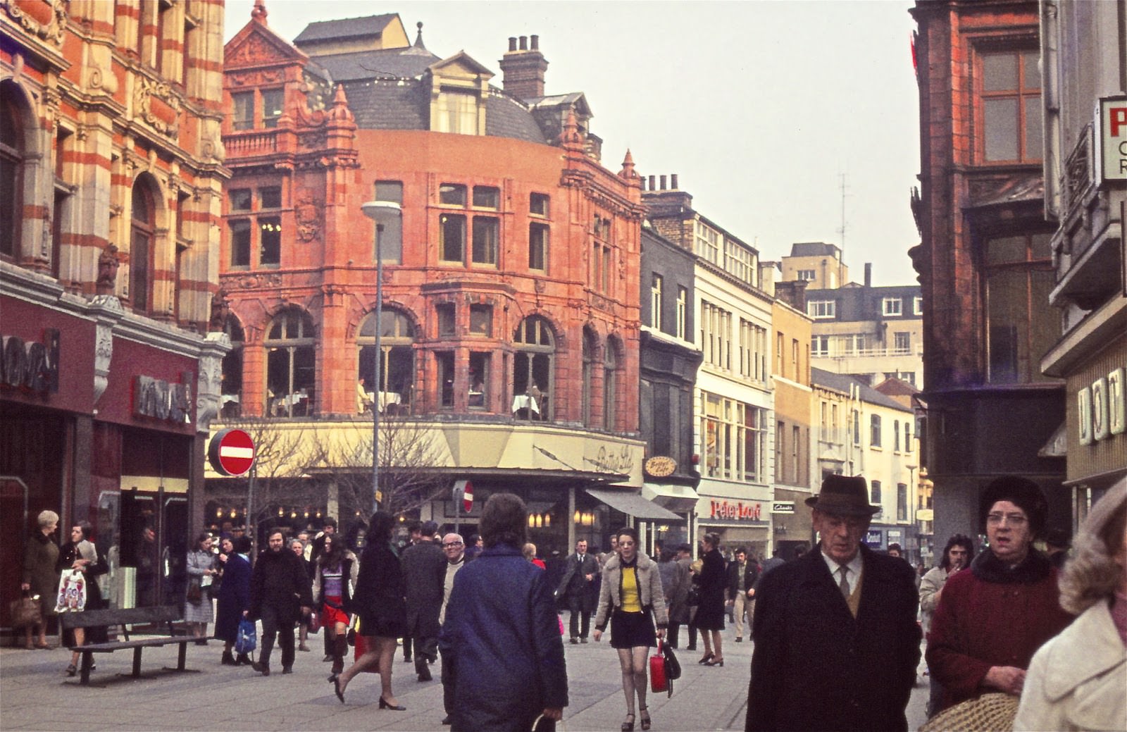 Pedestrianisation - looking towards Betty's Cafe - and Peter Lord if you want some Clarks Shoes.