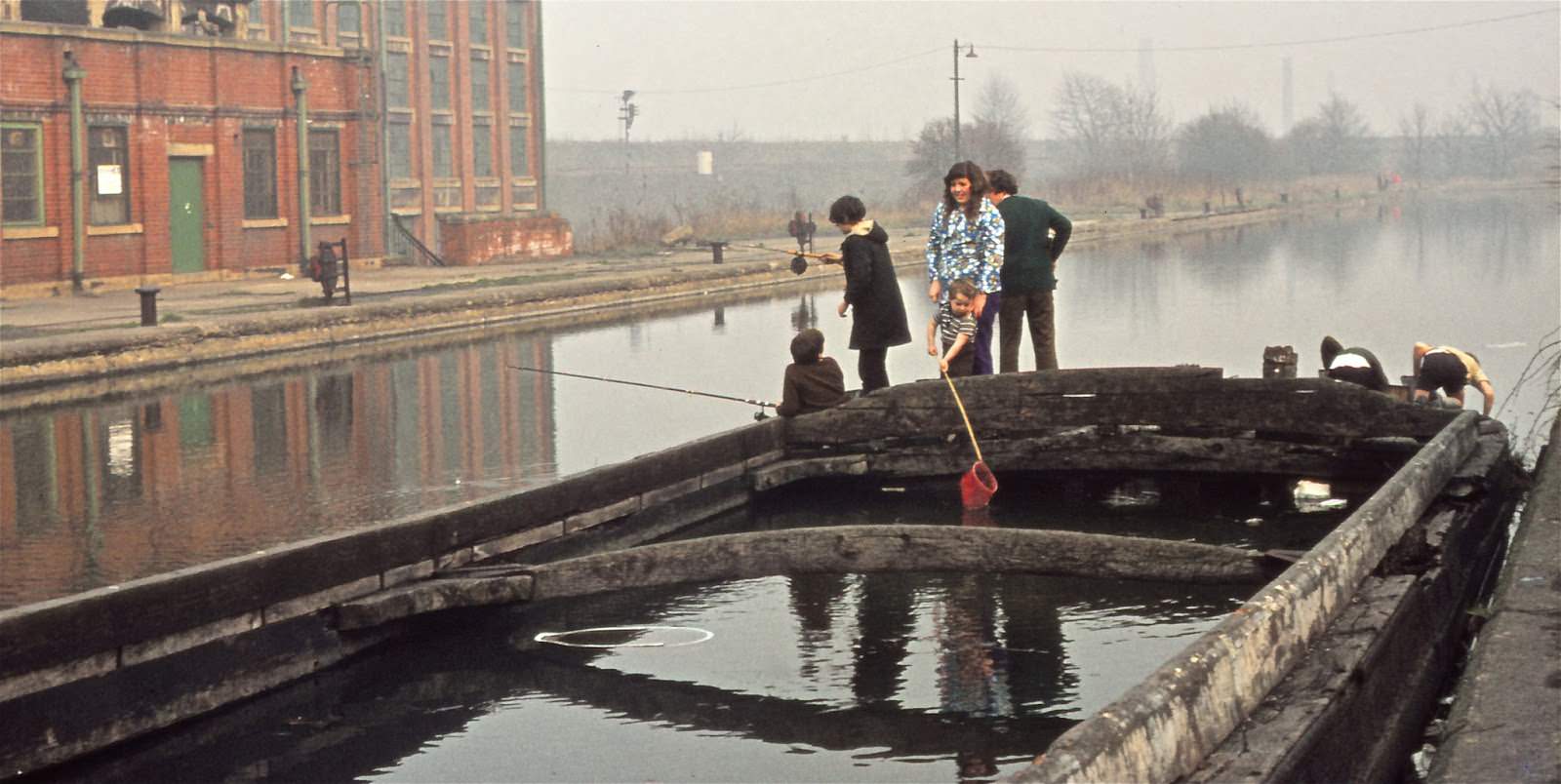 Fishing on the Leeds-Liverpool Canal near Armley.