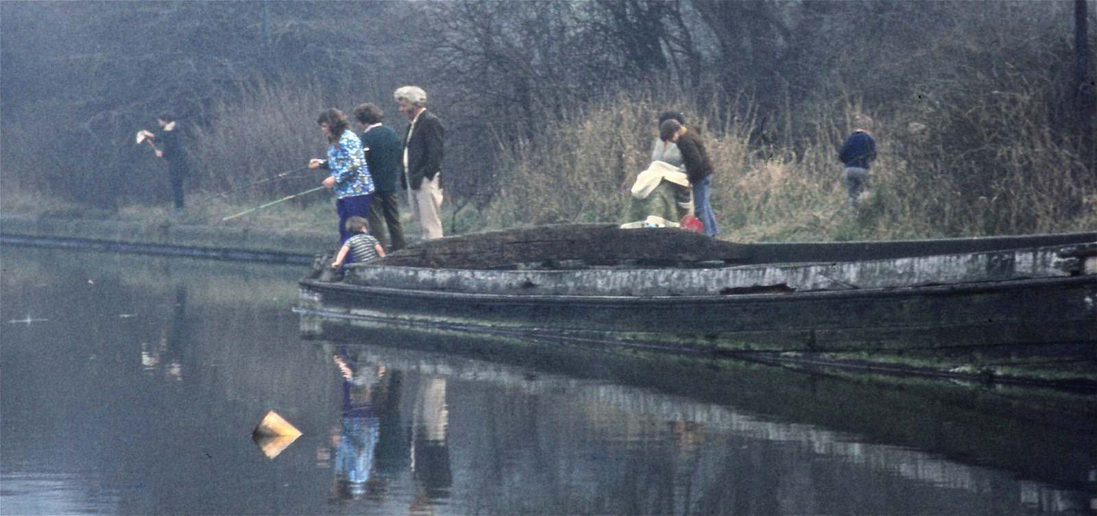 Bank Holiday fishing in the Leeds-Liverpool Canal.