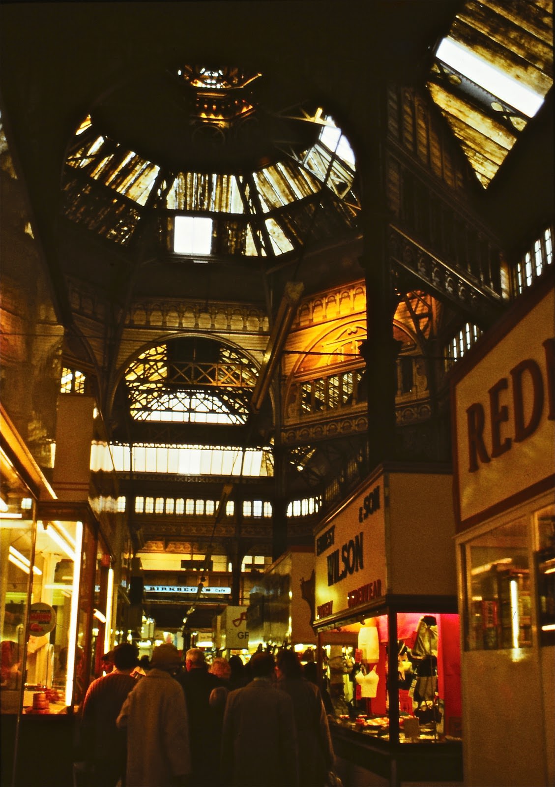 Inside the market hall - a markedly different shopping experience from that in the 'arcades'.