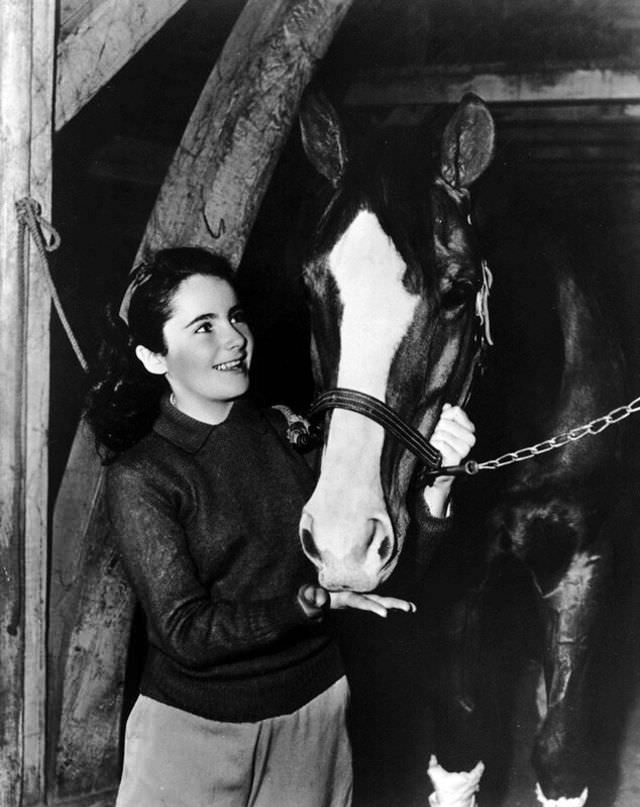 12 Years Old Elizabeth Taylor In The Filming Of National Velvet In 1944