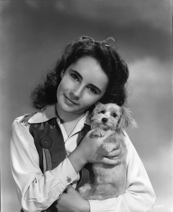 12 Years Old Elizabeth Taylor In The Filming Of National Velvet In 1944