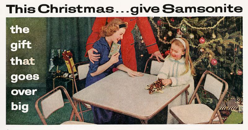The Gift That Goes Over Big. From an advertisement for Shwayder Bros. Inc., Folding Furniture Division appearing in the December 1, 1958 issue of LIFE