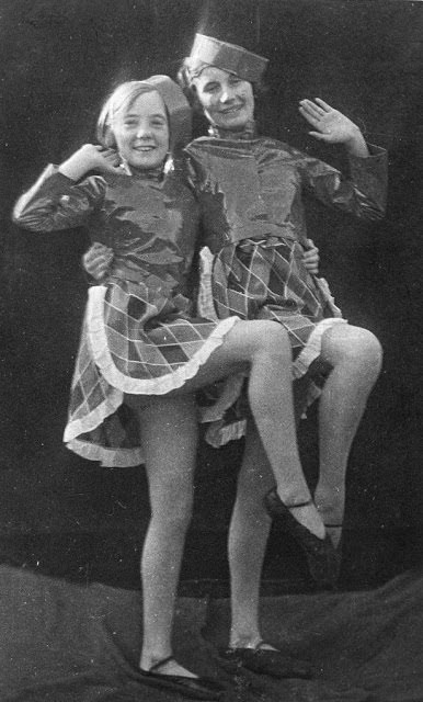 Pair of dancing girls