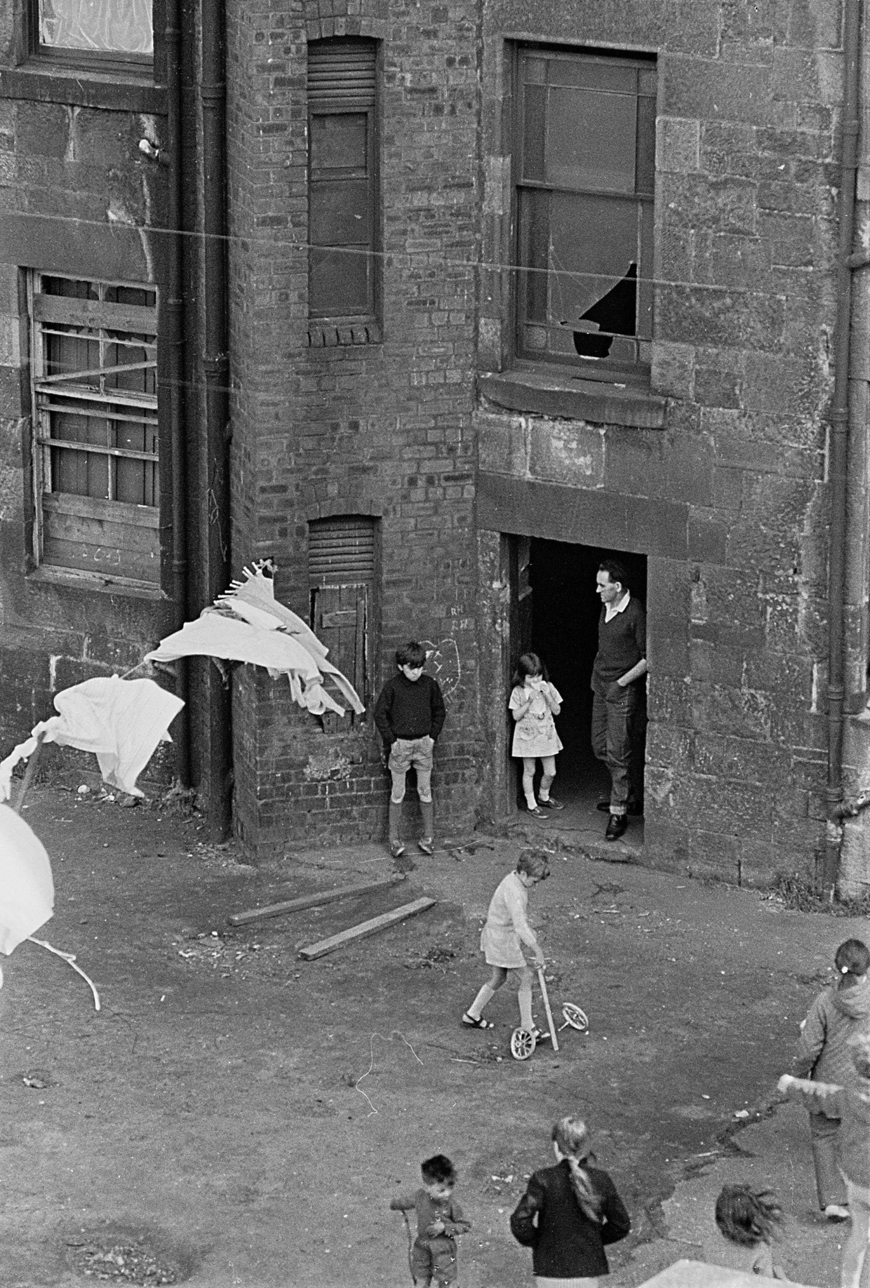 Tenement backyard, Glasgow 1971