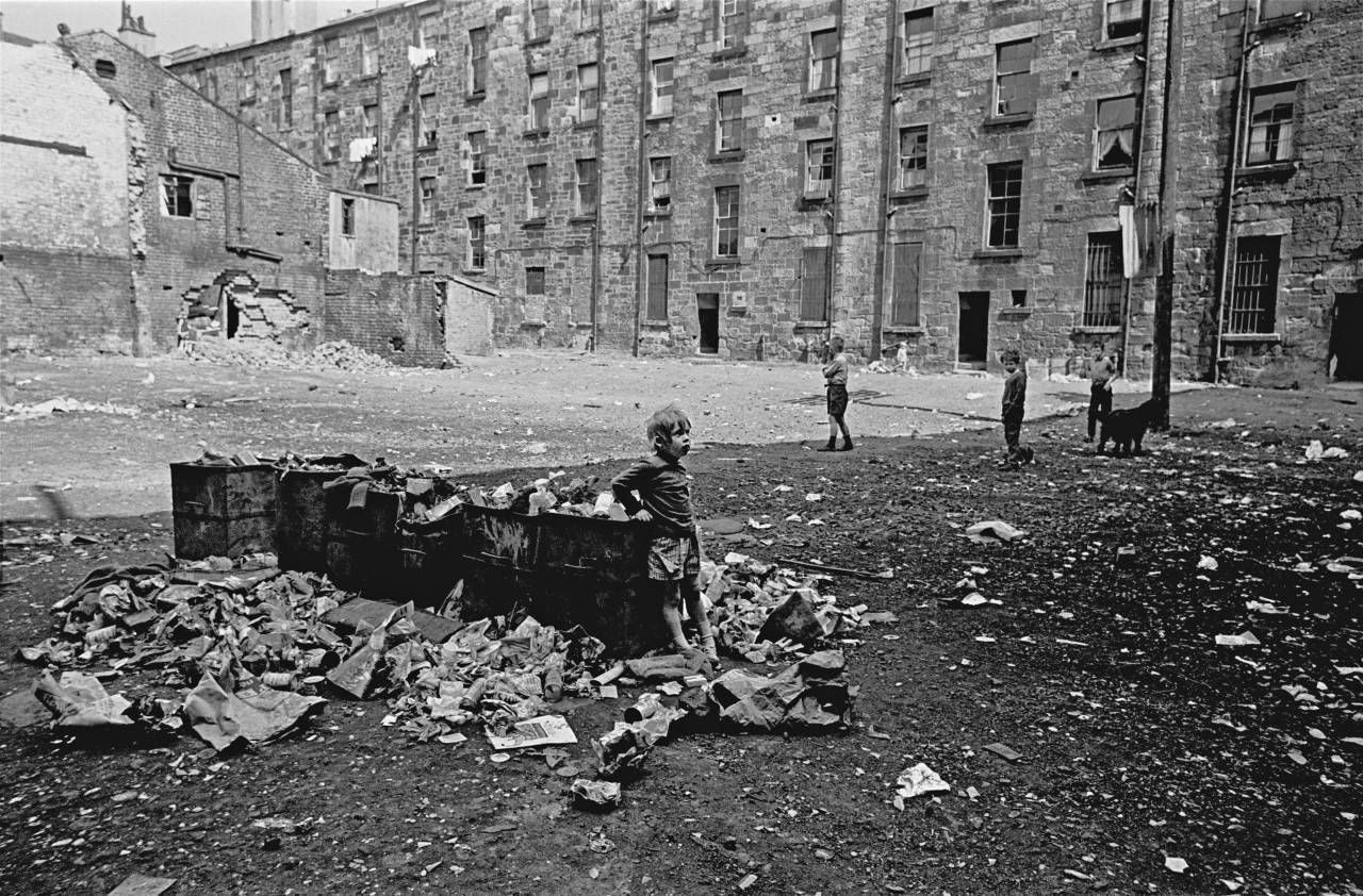 Child on a tenement staircase, Glasgow 1971