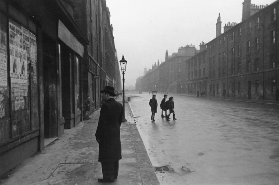 A street scene in the run-down Gorbals