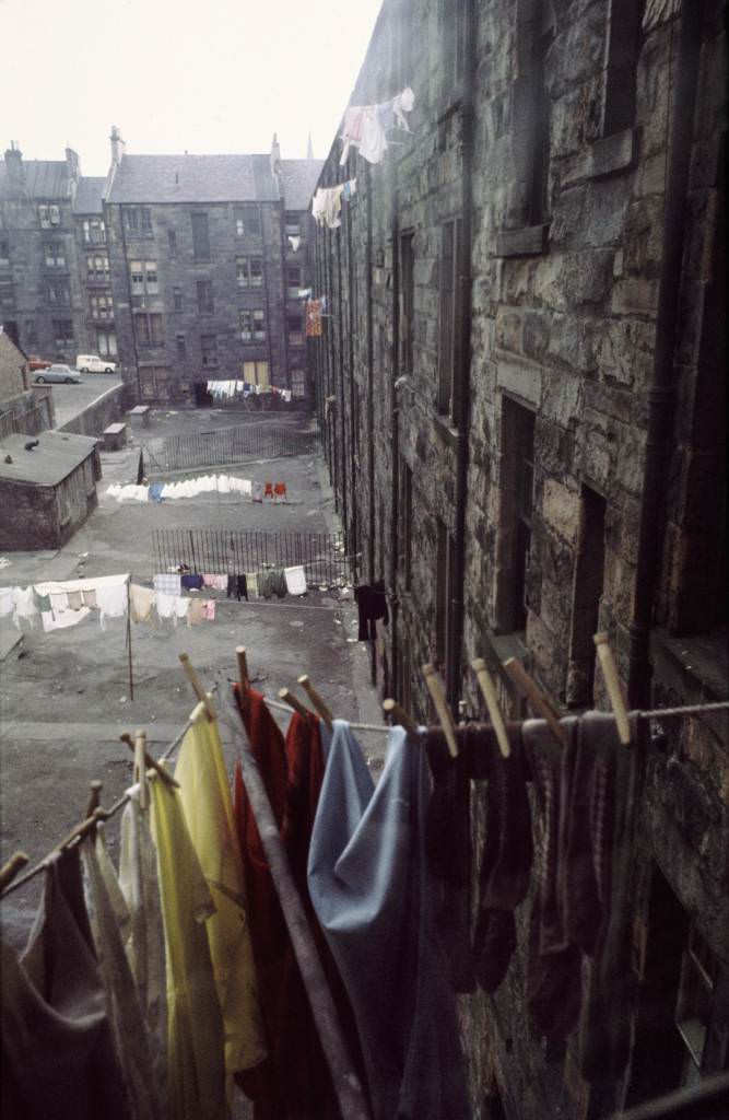 View from kitchen window of Maryhill tenements, 1970