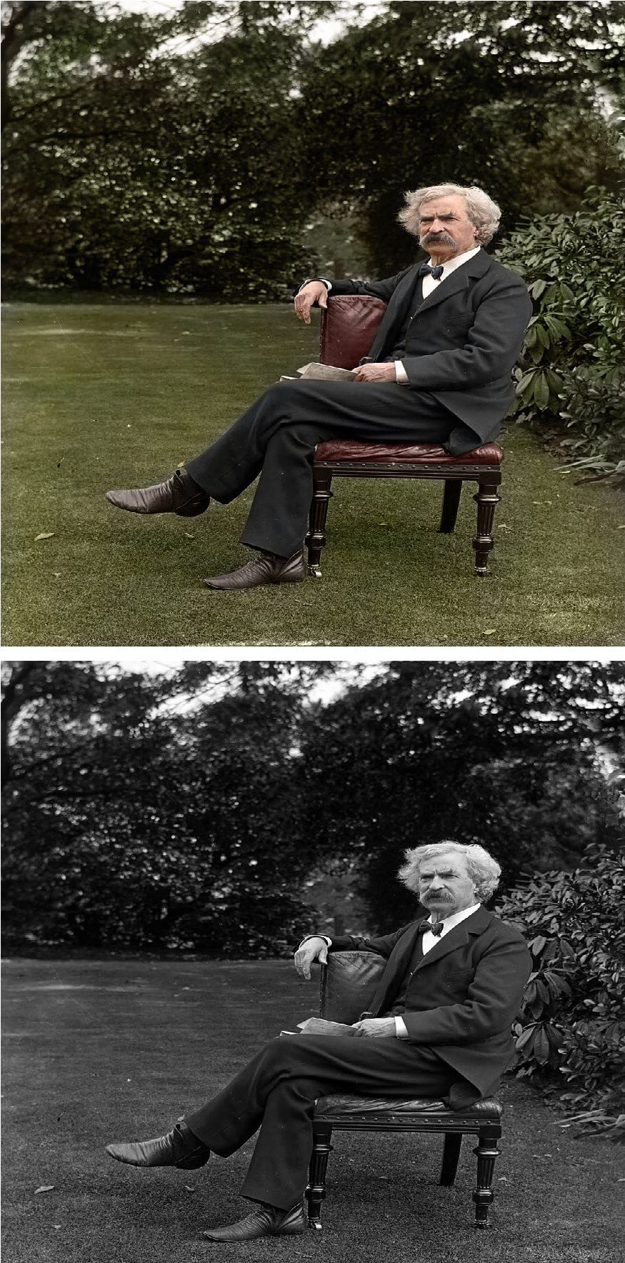 Mark Twain in the Garden, circa 1900