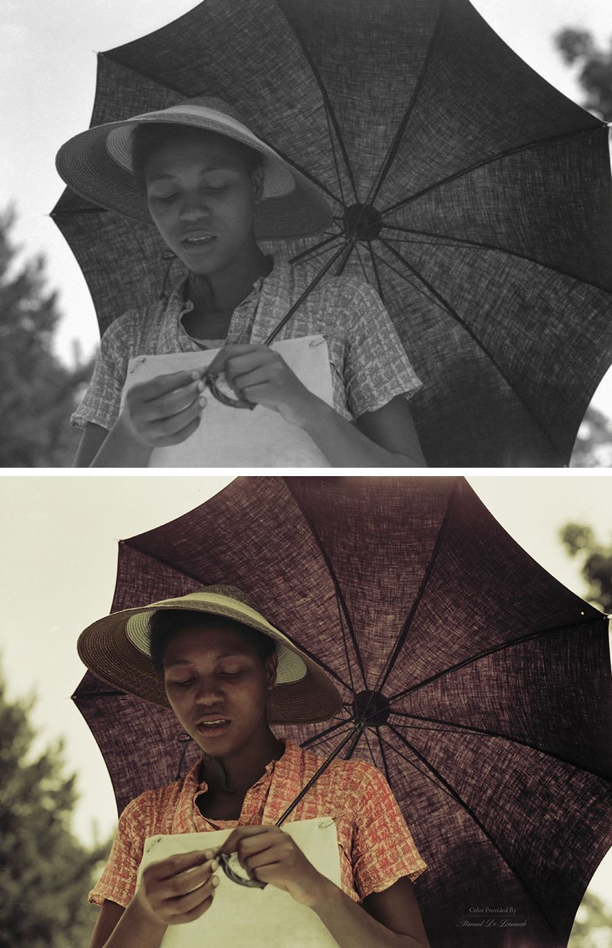 Young Woman with Umbrella – Louisiana, 1937