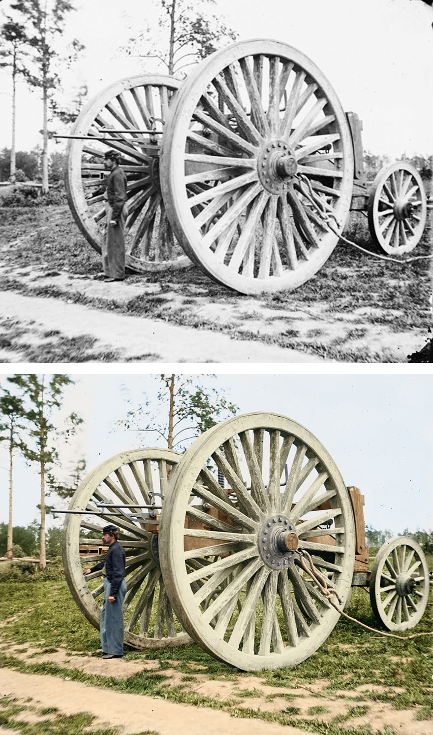 Drewry’s Bluff, Virginia, sling cart used in removing captured artillery during the American Civil War, ca 1865