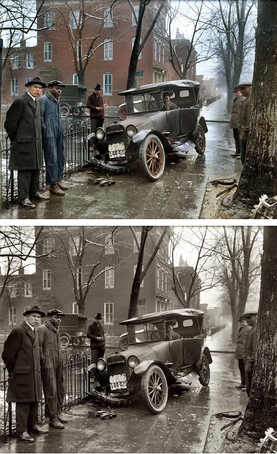 Auto Wreck in Washington D.C, 1921