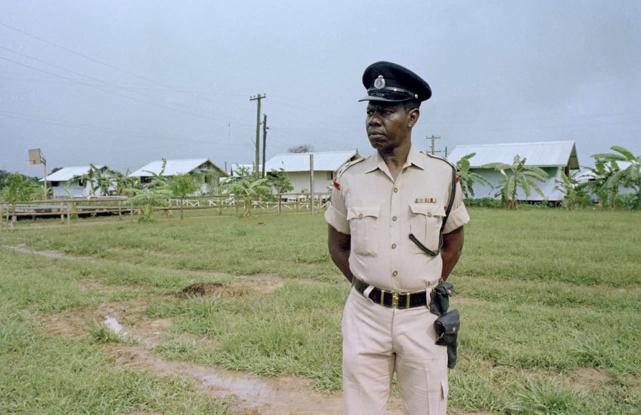 The scene at People’s Temple, Jonestown, Guyana, after mass suicide by cult led by Jim Jones on Nov. 18, 1978.