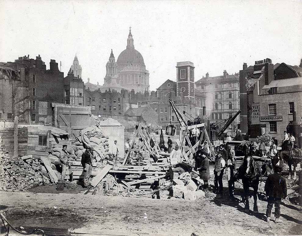 Construction work on the site of Blackfriars Station