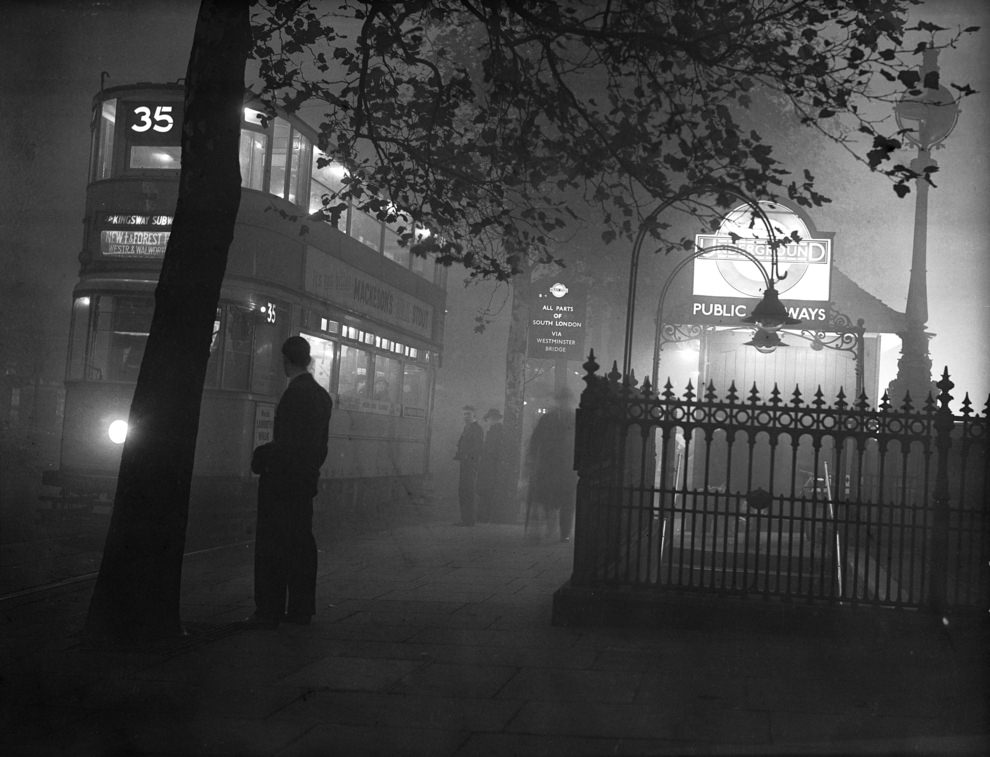 The entrance to Embankment, 1938.