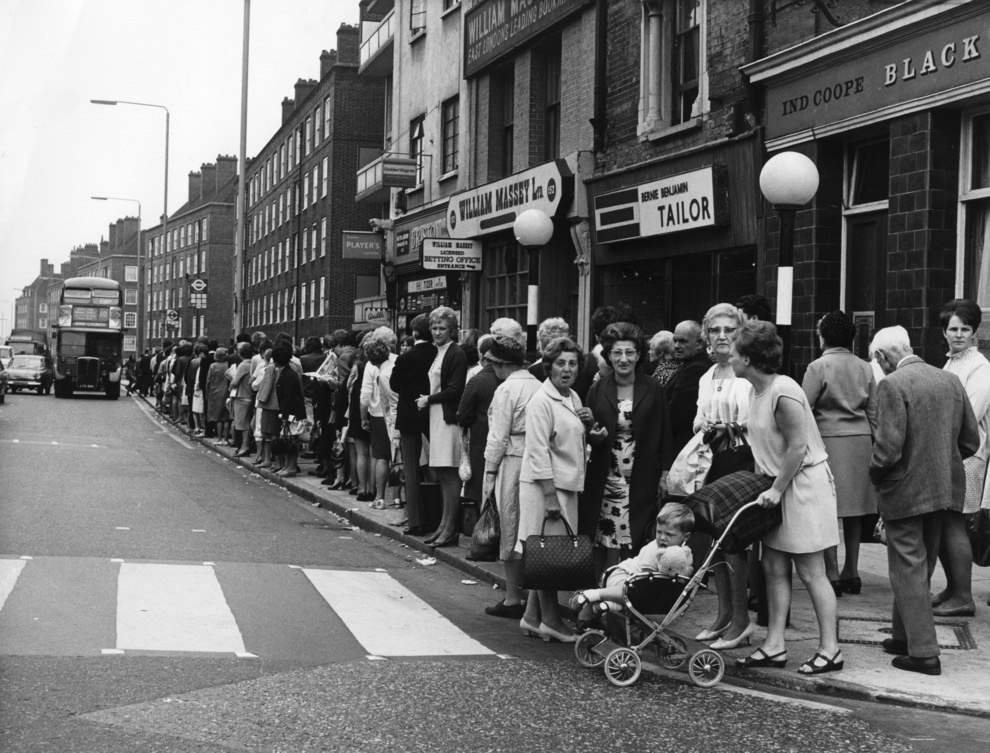 Bus queue, 1969.