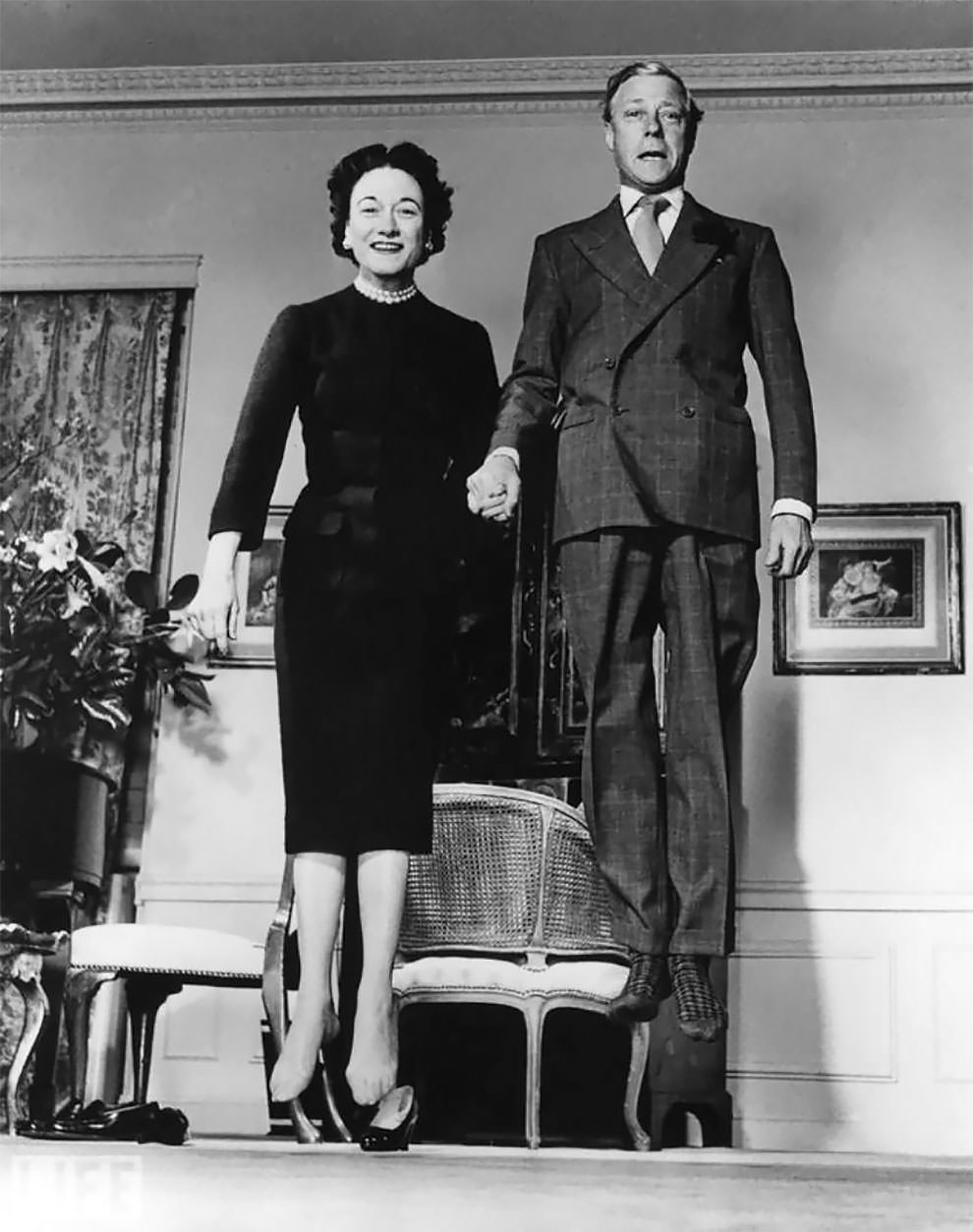 The Duke and Duchess of Windsor (Prince Edward, the former King Edward VIII and Wallis Simpson, later the Duchess of Windsor.Jumpology, 1958.