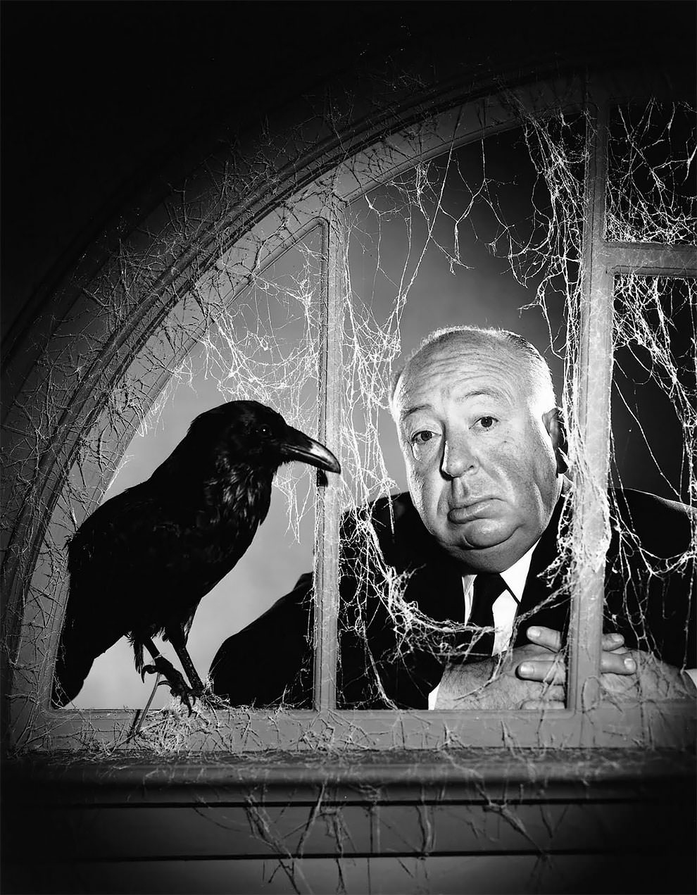 The British film director Alfred Hitchcock, at the time of the filming of his movie “The Birds”. USA, California, Hollywood, Universal Studios, 1962.