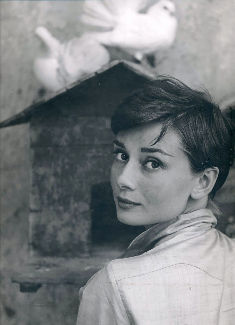 British actress and humanitarian Audrey Hepburn, 1955. – Bygonely