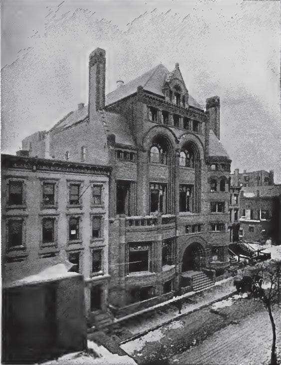 The Germania Club House was a social club on Schermerhorn St. in Brooklyn. It was knocked down in the 1920s to make room for a subway.