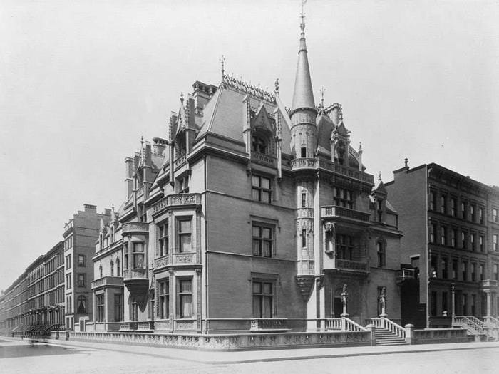 William Kissam Vanderbilt's "Petit Chateau," built in 1882, was nearby at 52nd Street and Fifth Avenue. It was demolished to make way for a commercial building in 1926.