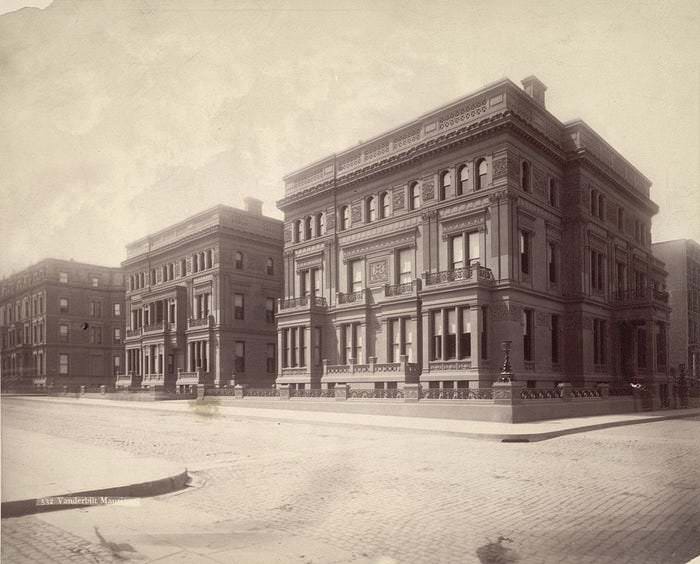 The "Triple Palace," a series of townhouses also built for Vanderbilt family members, was directly south on Fifth Avenue. They were knocked down in the 1940s.