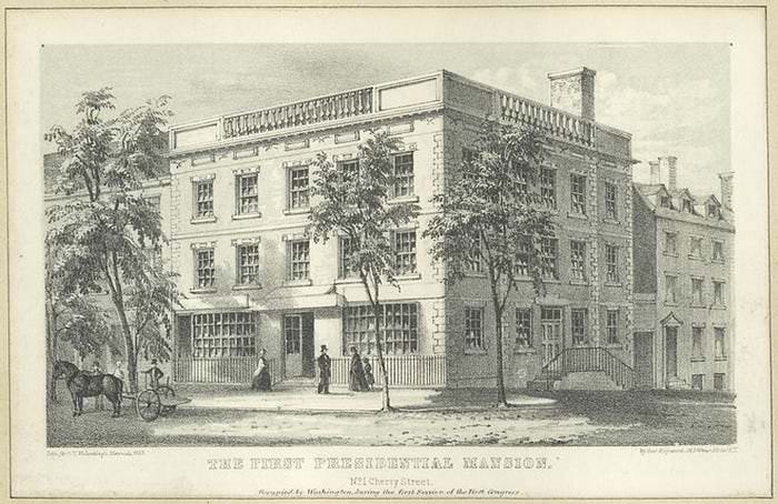 The Samuel Osgood House was the first presidential mansion, where George Washington lived for two years when New York was the nation's capital. It was demolished in 1856.