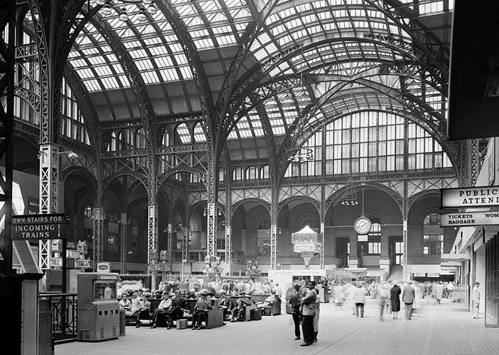 The original Penn Station was built in 1910. It was sold and demolished in 1962 to make room for a larger rail station and Madison Square Garden.