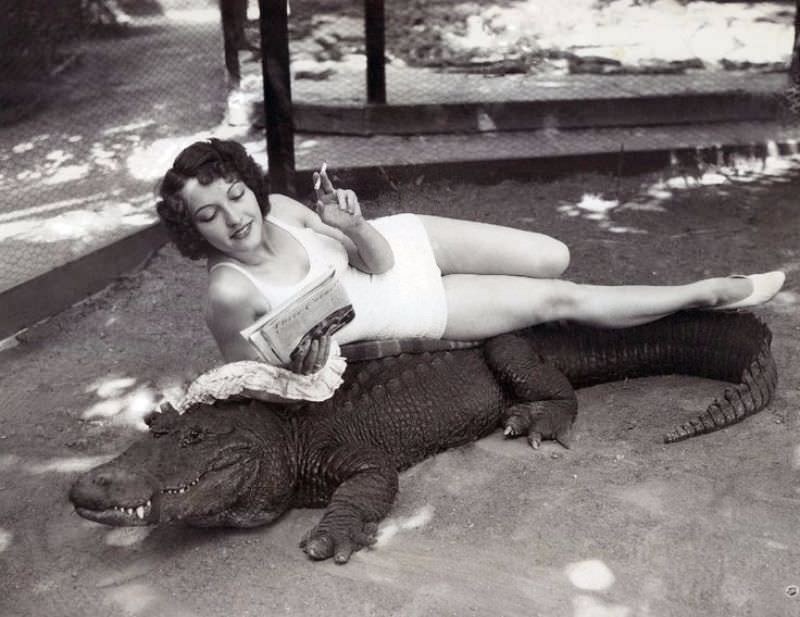 People Casually hanging Out With Alligators In The Past