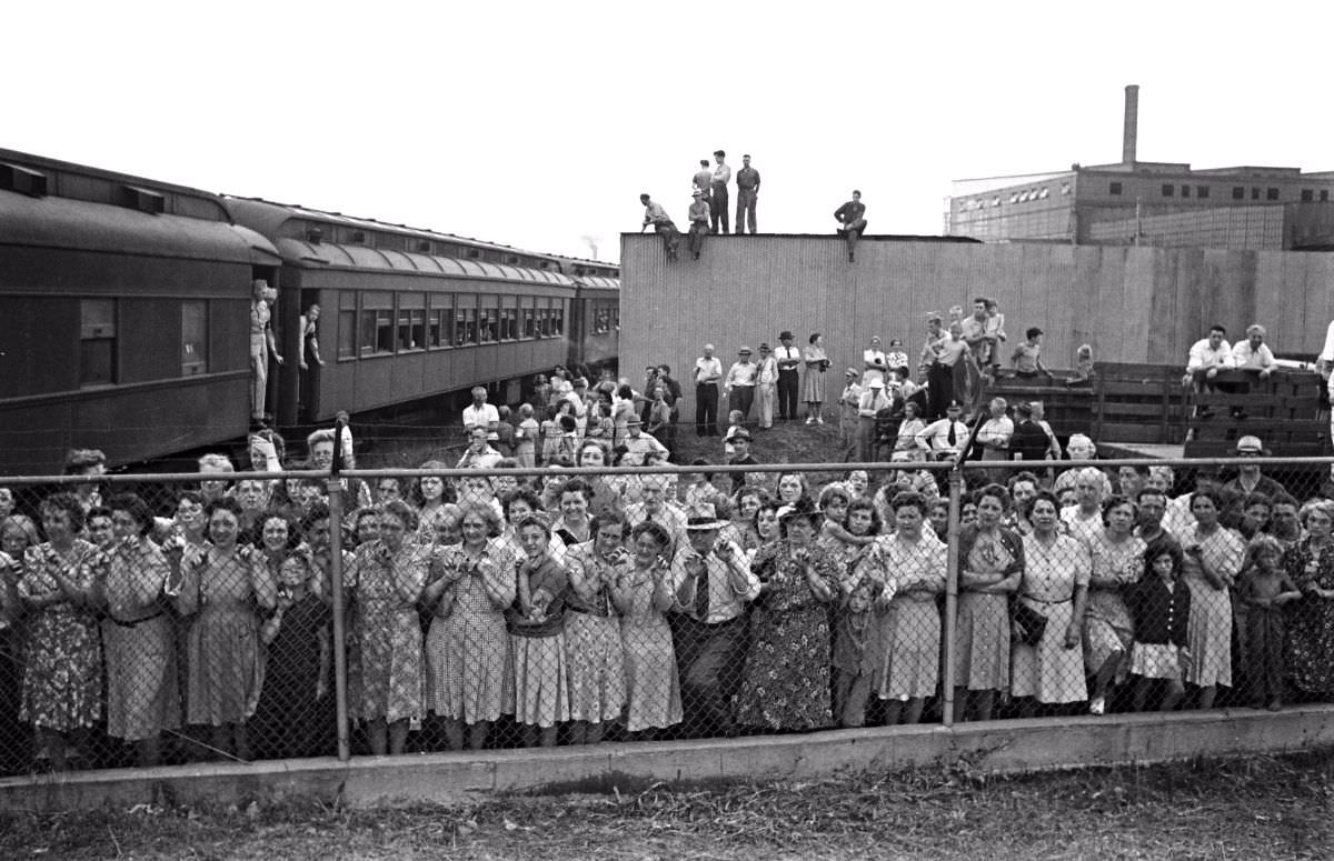 Refugees from Europe at Fort Ontario in Oswego, N.Y., 1944.