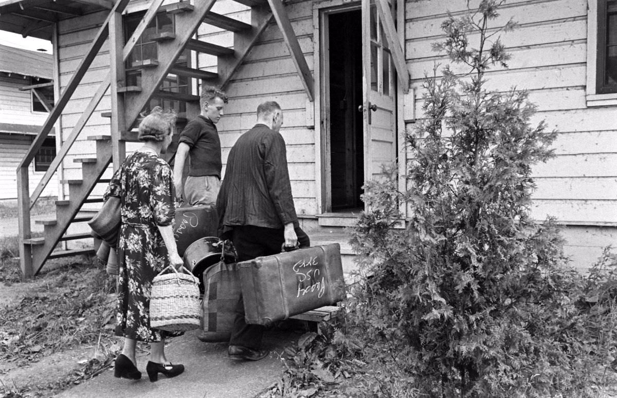 Refugees from Europe at Fort Ontario in Oswego, N.Y., 1944.