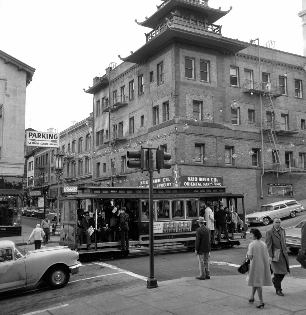 Cable cars take commuters to work.