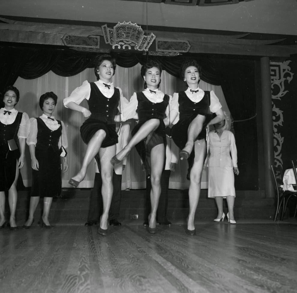 Chorus girls at Forbidden City show off their stuff.